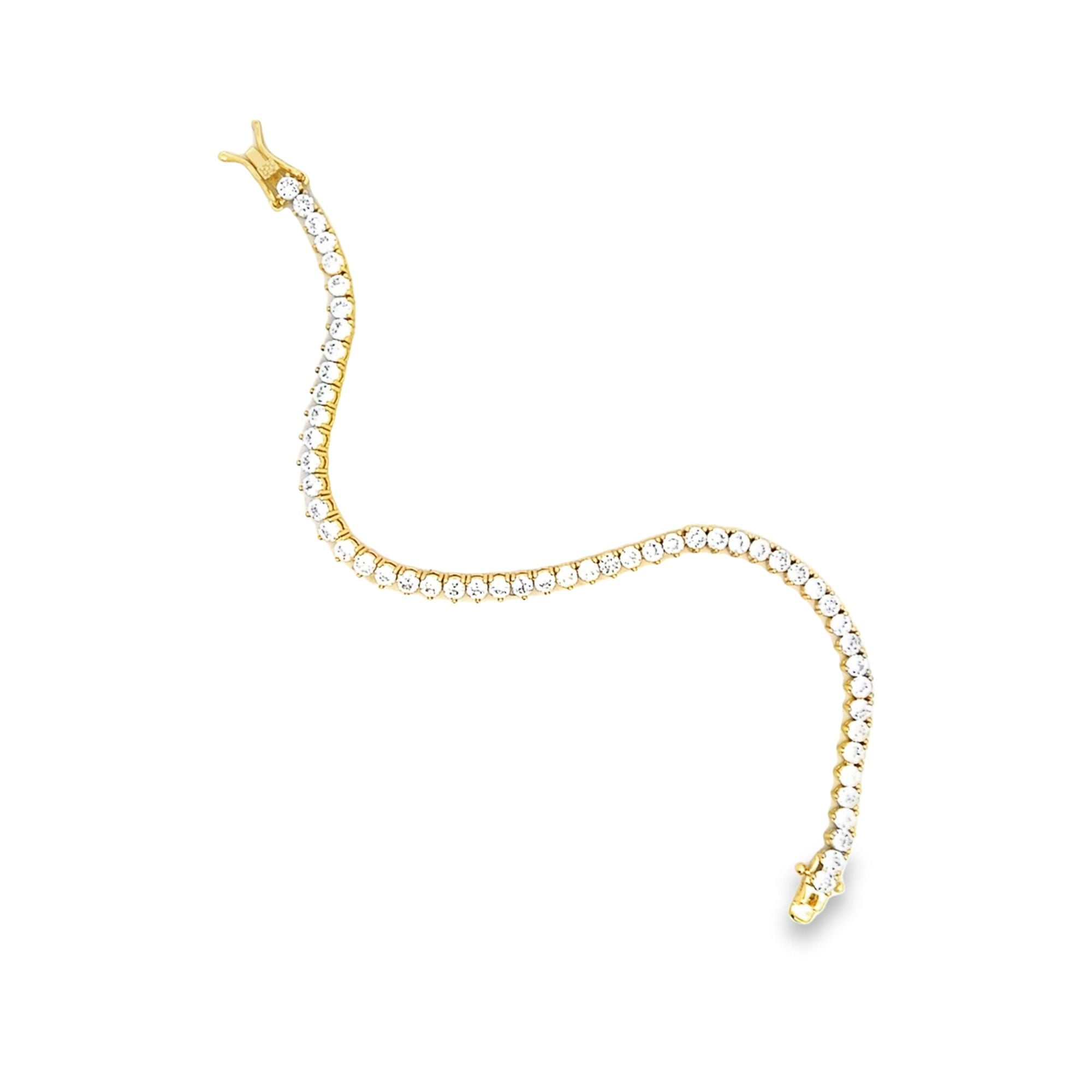 CZ Three Prong Buckle Clasp Tennis Choker (I449)(H100)