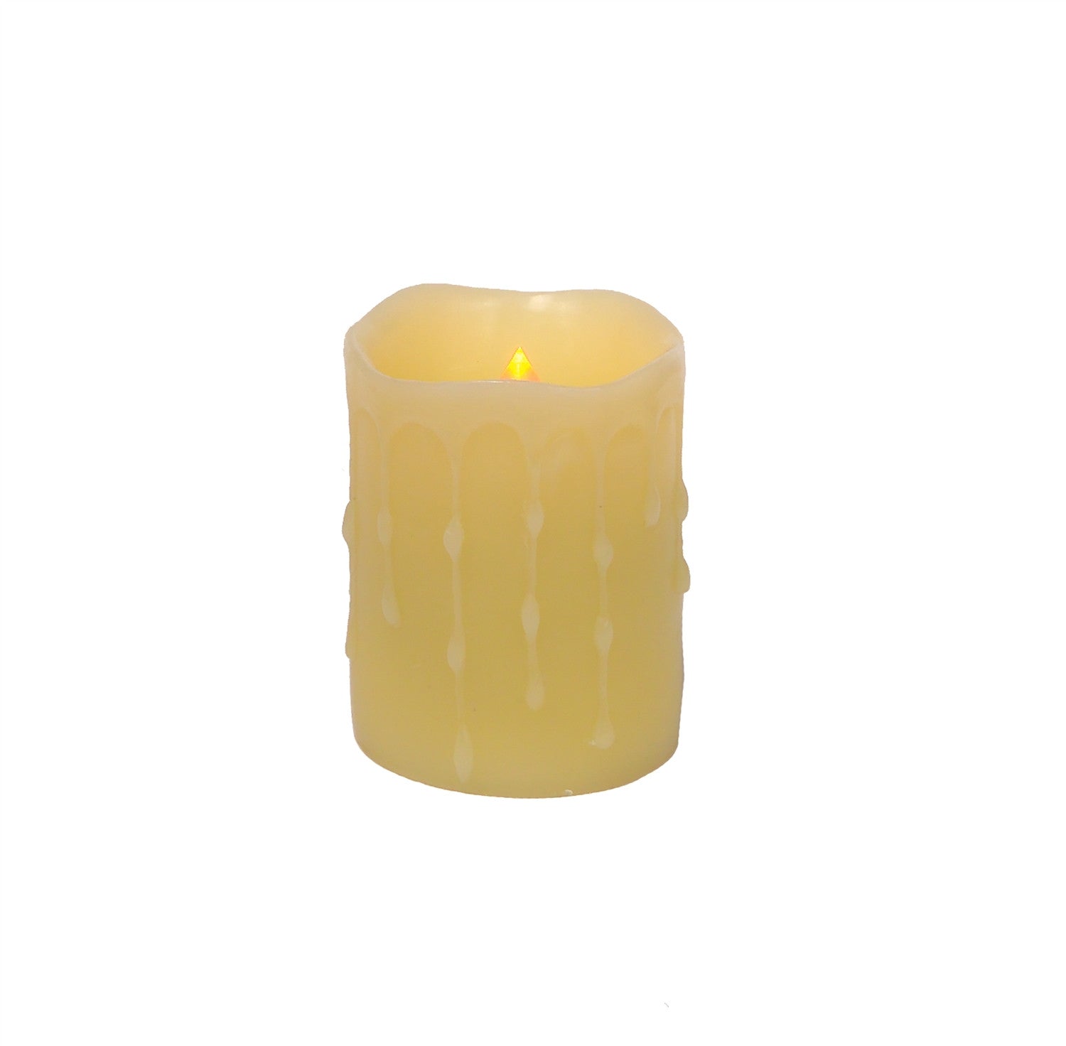 Set of Four Yellow Flameless Pillar Candles-1