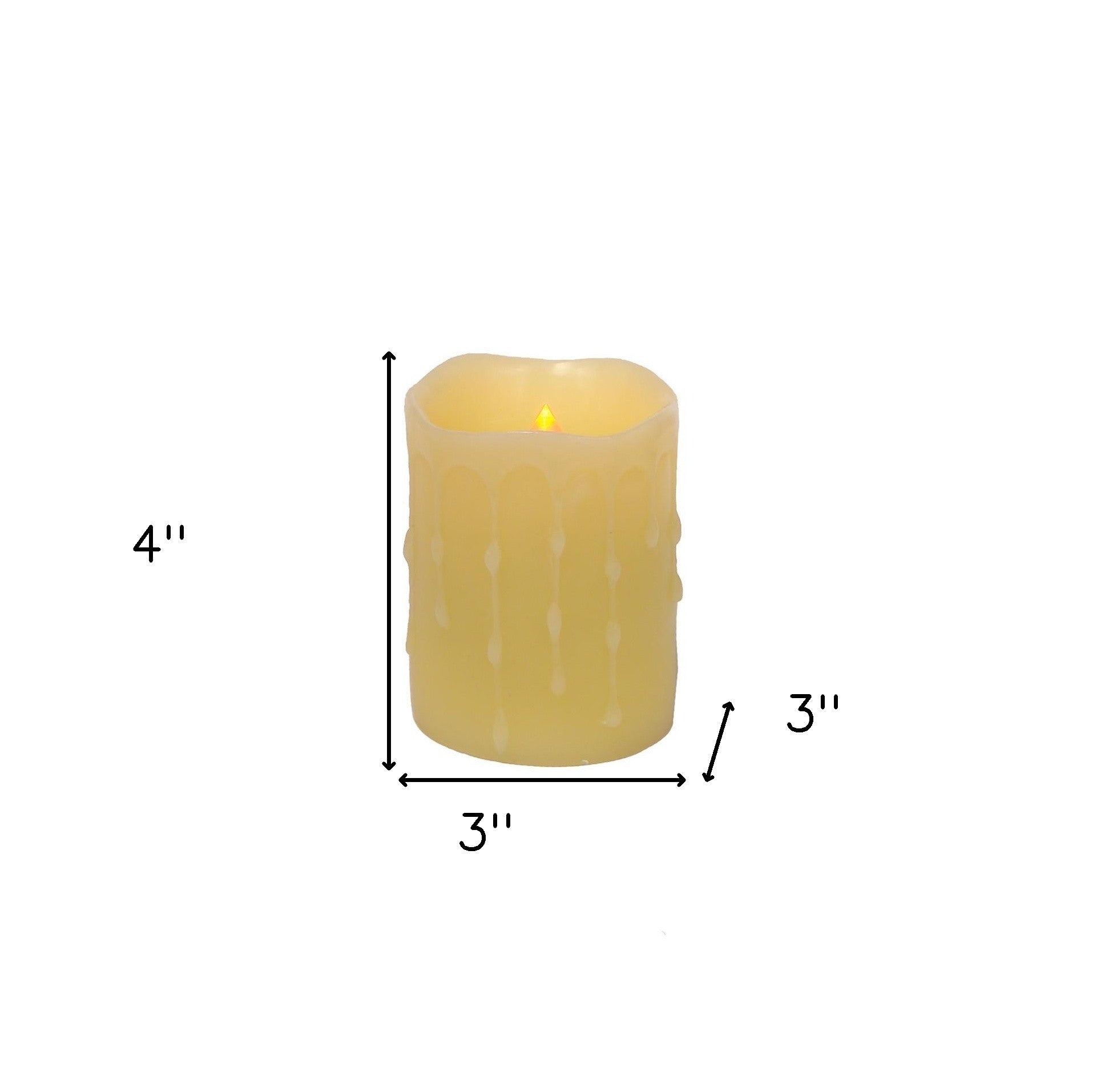 Set of Four Yellow Flameless Pillar Candles-6