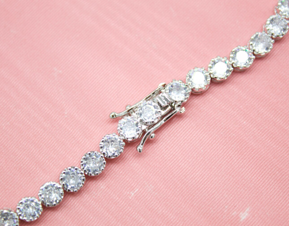 5MM Diamond Cut Round Clear CZ Tennis Bracelet (I133)