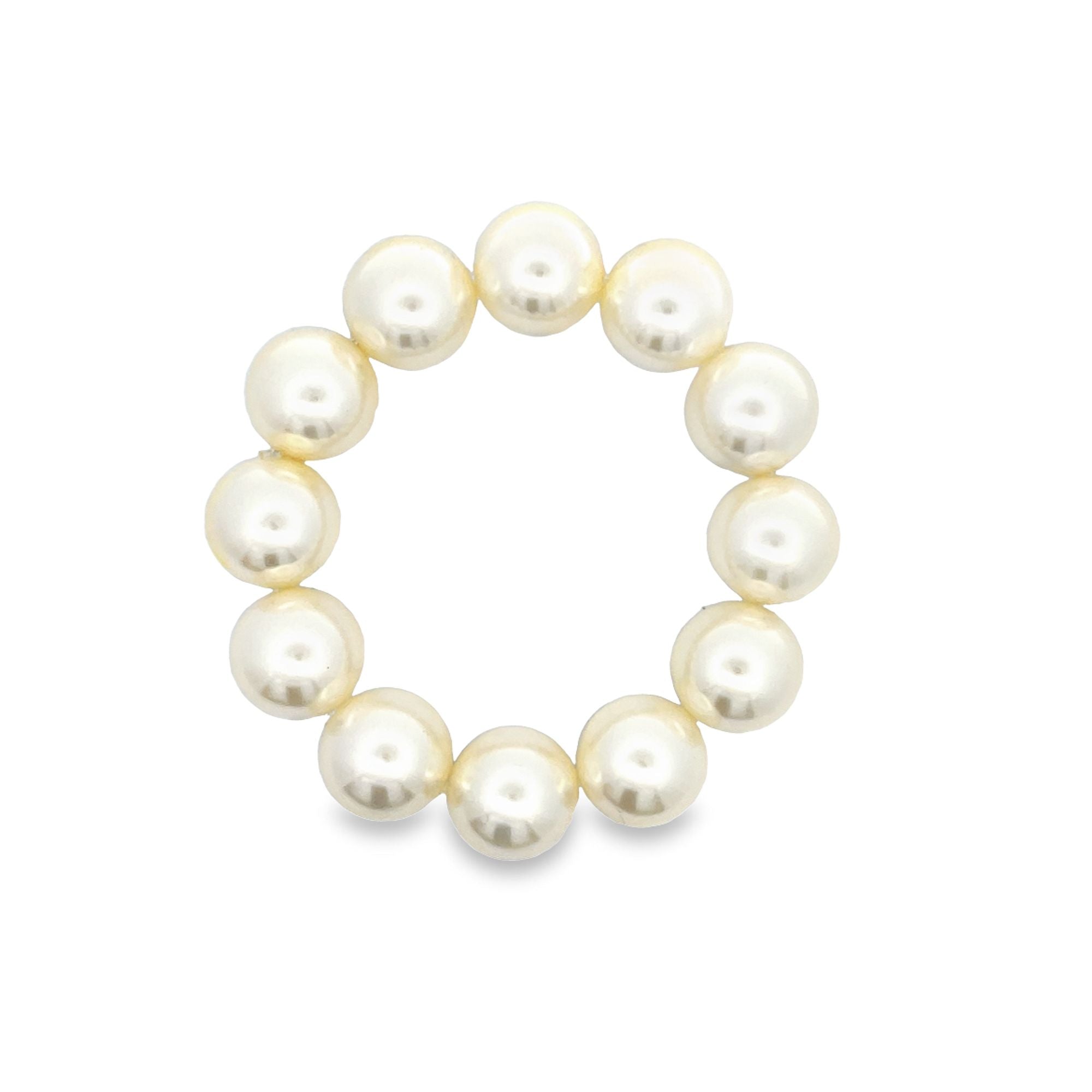 14MM White Pearl Beaded Bracelet (H112/I469)
