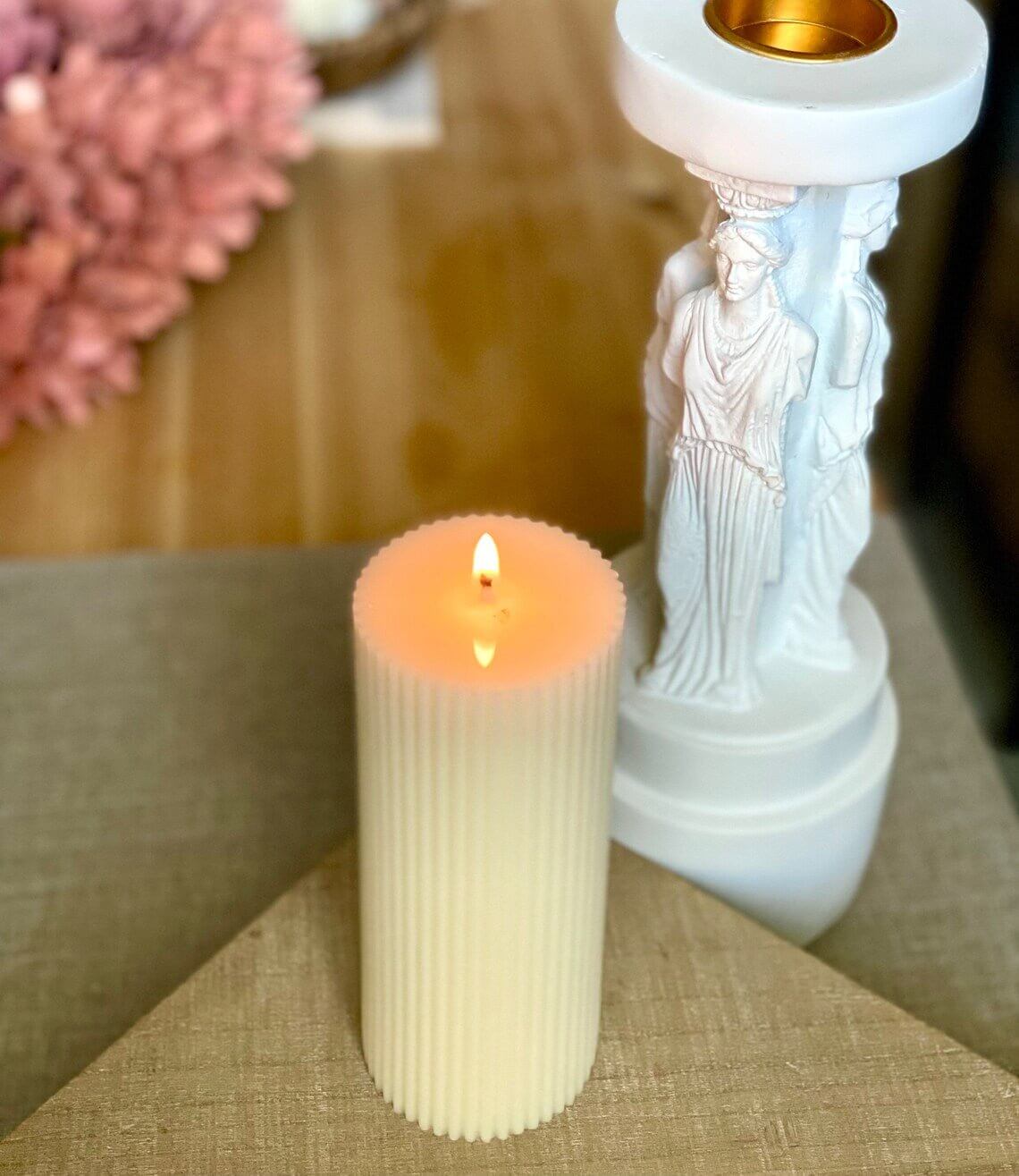Minimalist Ribbed Candles for Effortless Home Decor-3