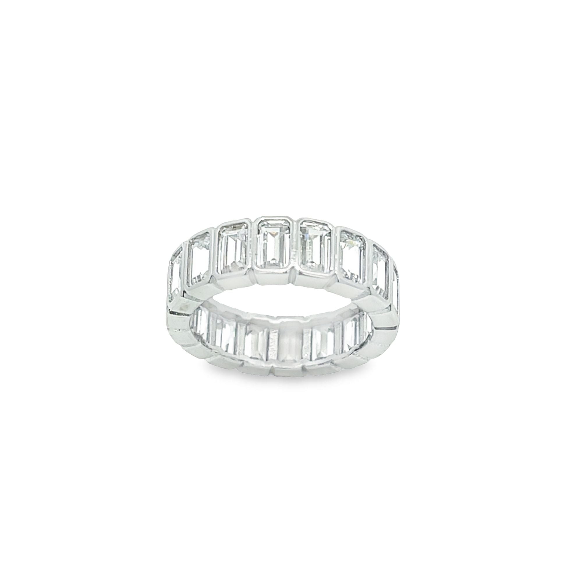 Baguette Cut CZ Paved Ring