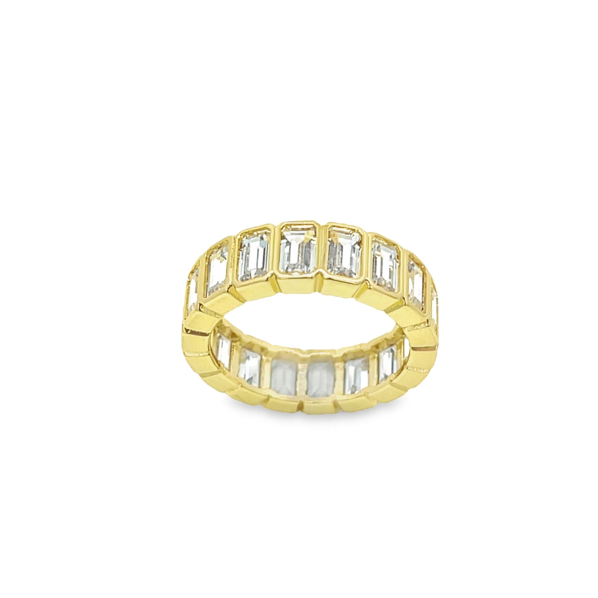 Baguette Cut CZ Paved Ring