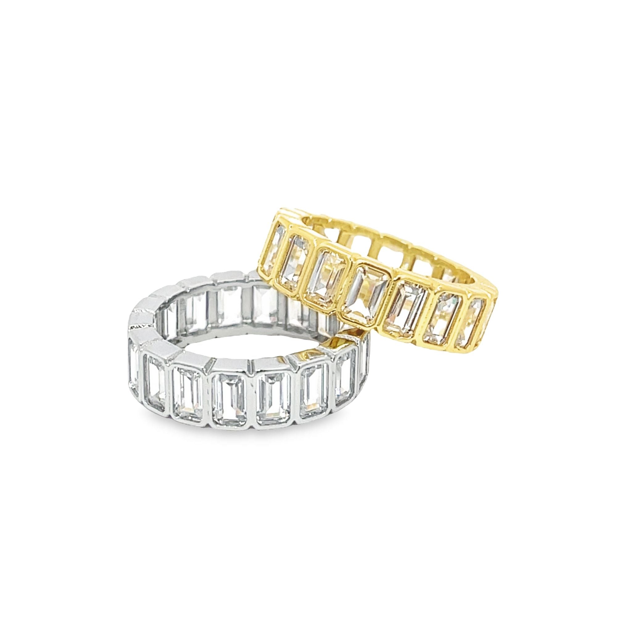 Baguette Cut CZ Paved Ring
